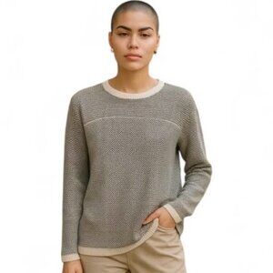 Calvin Klein Capsule Wardrobe Black Off-White Sweater. Career. Casual.‎ SZ Med.